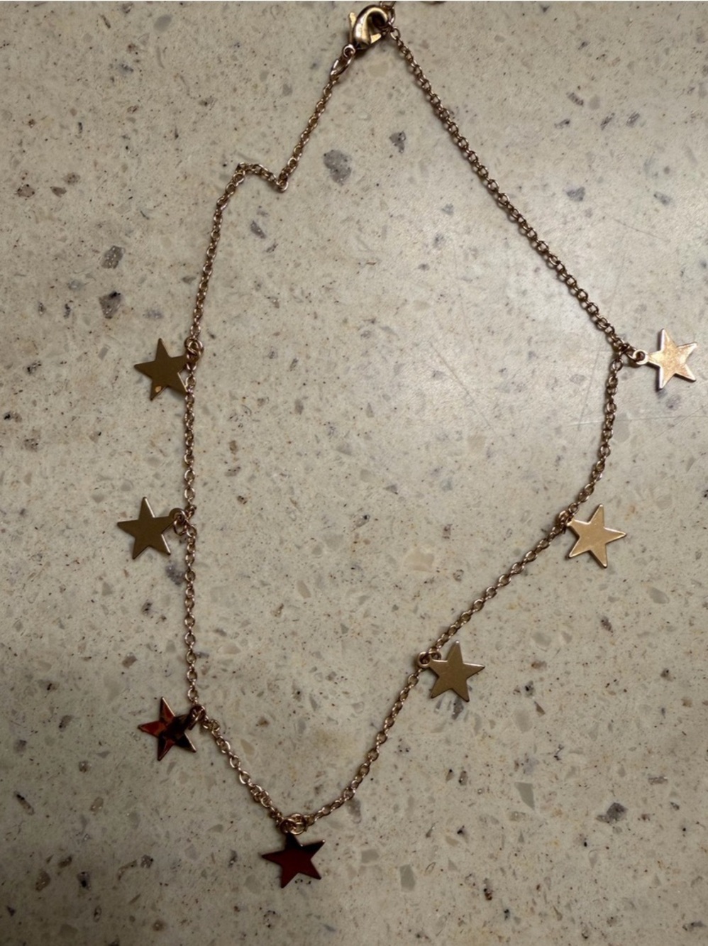 Star Charm Necklace in Gold & Red